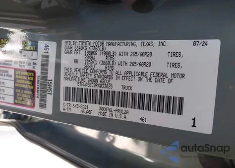 2024 Toyota Tundra Limited 4Wd из США, поврежденный, VIN 5TFWA5EC9RX033025